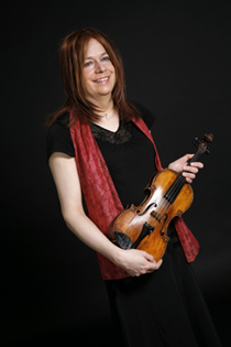 Diana Stone with her Ben Franklin Violin. Photo by Laura Handbag